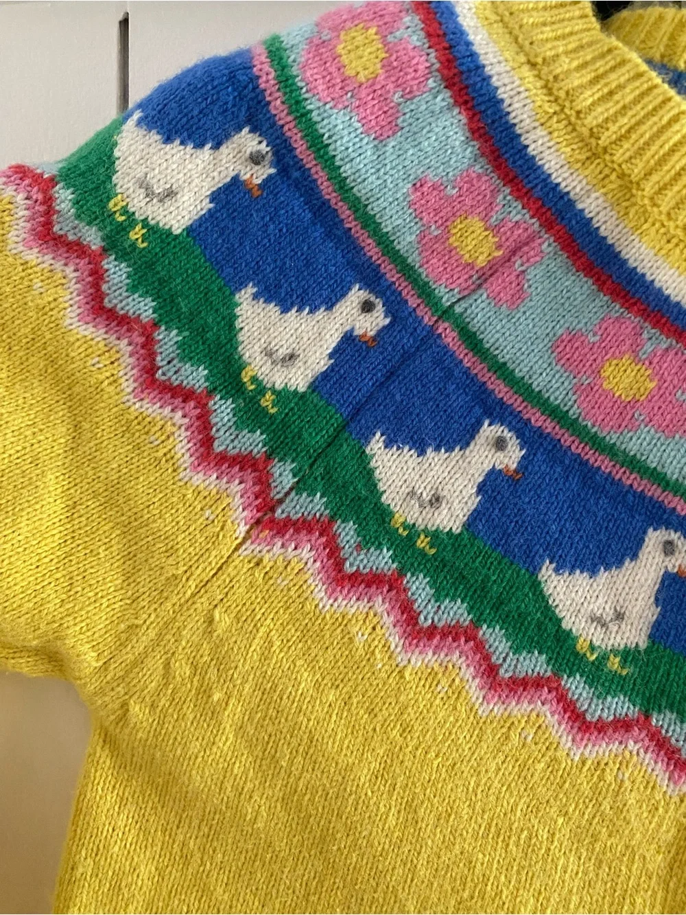 Mini Boden Yellow Duck Cardigan Sweater